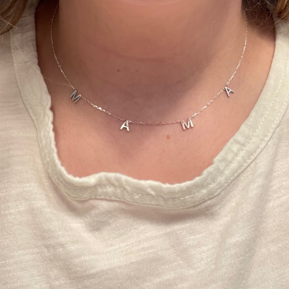 16” Sterling Silver MAMA Necklace